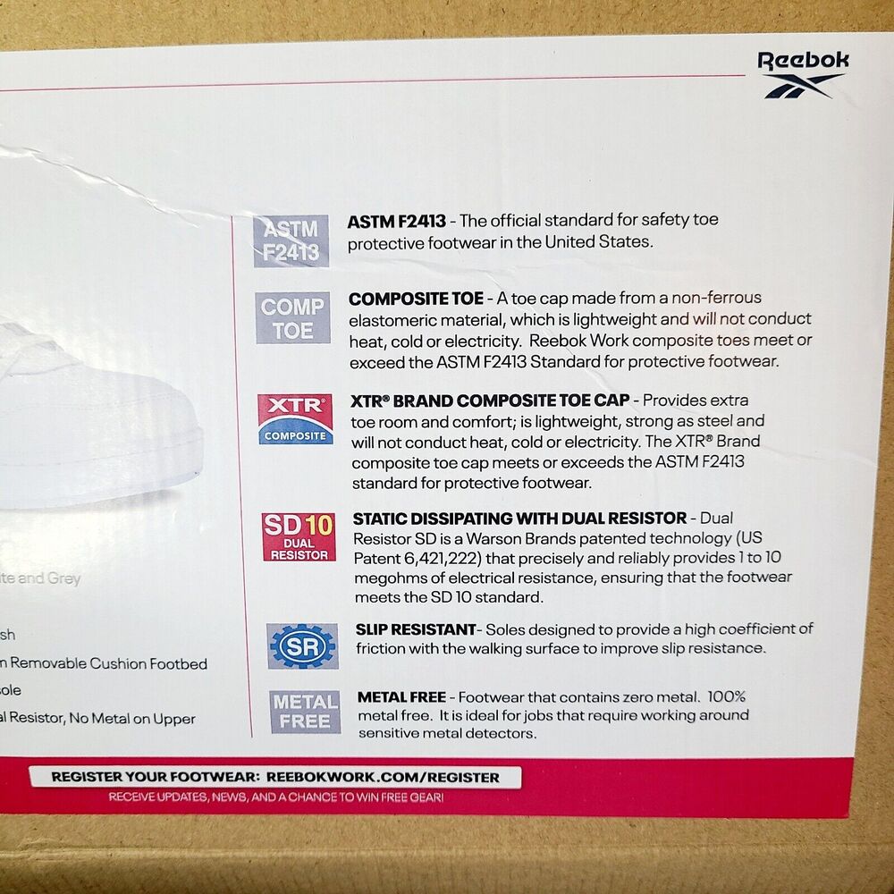 REEBOK BB4500 WORK MEN'S LOW CUT SNEAKER‎ WHITE/GREY BOOTS RB4161 - NWB - Picture 3 of 8